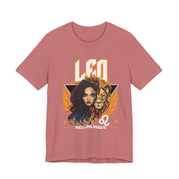 Leo Zodiac Graphic Tee, Unisex Astrology T-Shirt, Cosmic Lion Shirt, Birthday Gift Apparel, Summer Graphic Top