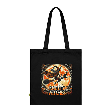 Knotty Witches Organic Cotton Tote Bag - Stylish Eco-Friendly Carryall for Halloween Lovers