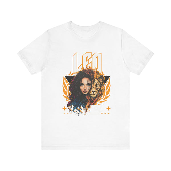 Leo Zodiac Graphic Tee, Unisex Astrology T-Shirt, Cosmic Lion Shirt, Birthday Gift Apparel, Summer Graphic Top