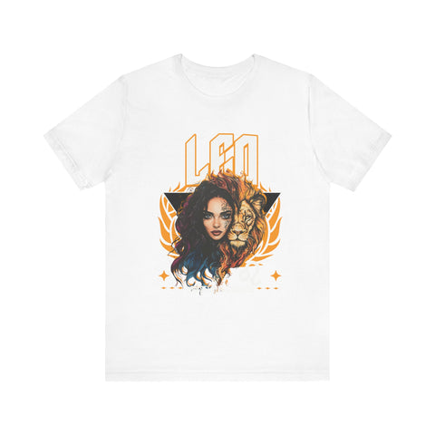 Leo Zodiac Graphic Tee, Unisex Astrology T-Shirt, Cosmic Lion Shirt, Birthday Gift Apparel, Summer Graphic Top