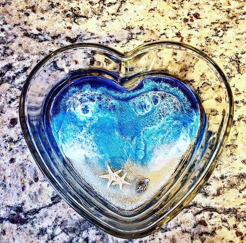 Glass Heart Candy Dish