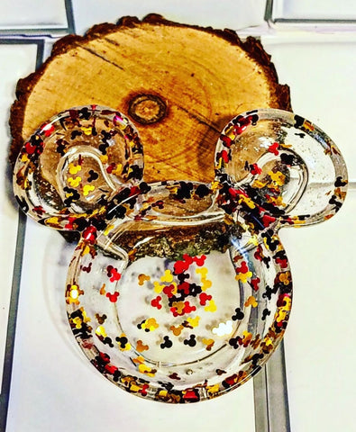 Mickey Mouse Jewerly Dish With Mickey Mouse Glitter